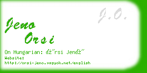 jeno orsi business card
